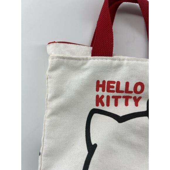 Hello Kitty Cute White Picnic Box Kids School Tote Handbag Zipper Gift Lunch Bag - Picture 3 of 10